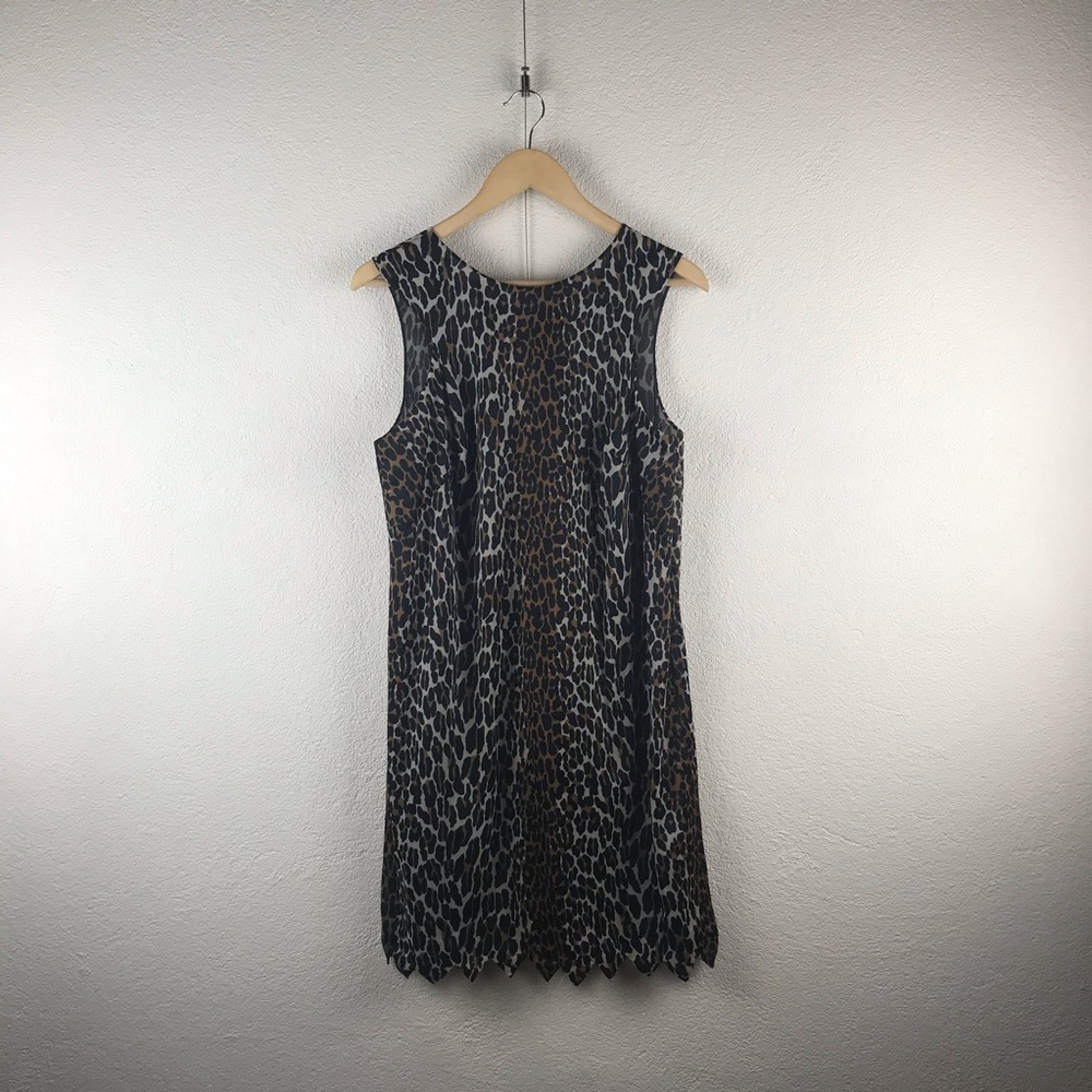 Vintage l 60s 34 Vanity Fair Nylon Tarzan Leopard Sawtooth Rockabilly Pinup Slip